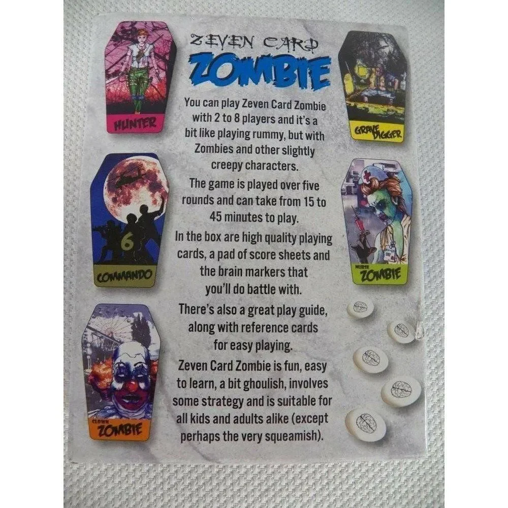 Zeven Card Zombie Deck Of The Dead Card Strategy Game